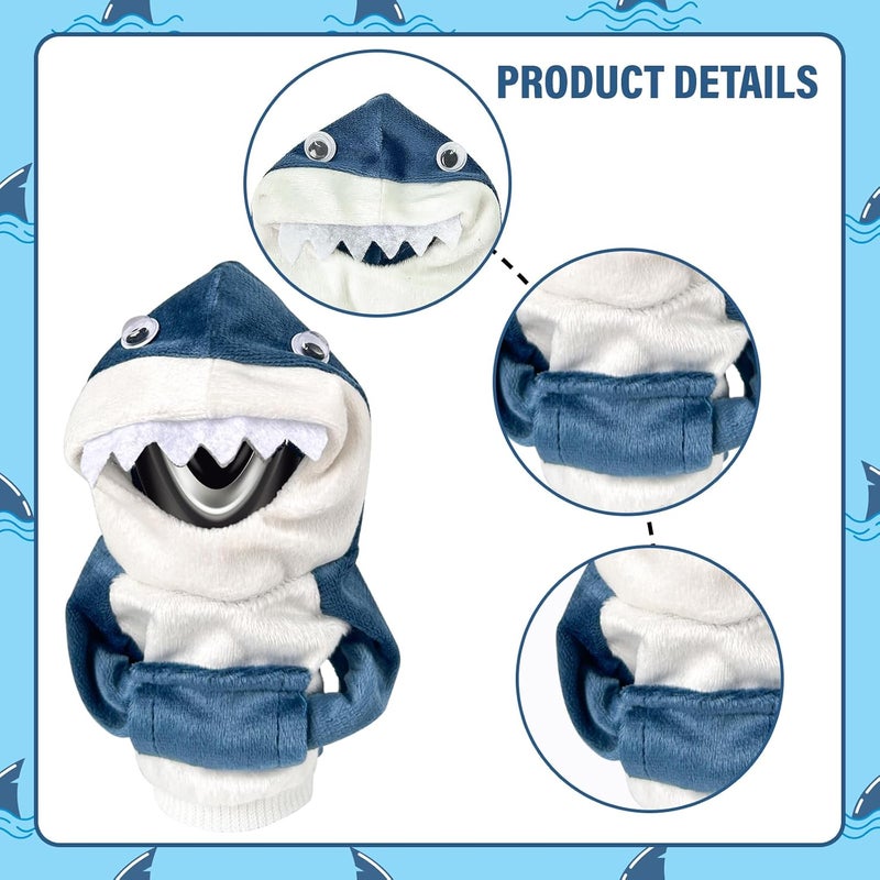 HXOUSE Shark Gear Shift Hoodie - Easy to Put & Remove Cool Shifter Hoodie for Most Car Shifters, Soft Fabric Shift Knob Hoodie for Universal Interior Accessories for Cars (Shark Blue) - Image 3